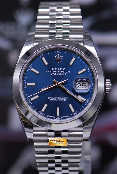 rolex oyster perpetual datejust blaues zifferblatt|Rolex Datejust 41 with diamonds.